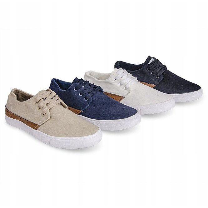 Materiałowe Trampki Casual Y010 Khaki wielokolorowe 1