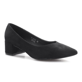 Czarne czółenka na słupku Heart 1