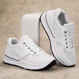 SHELOVET Sznurowane Buty Sportowe białe 4