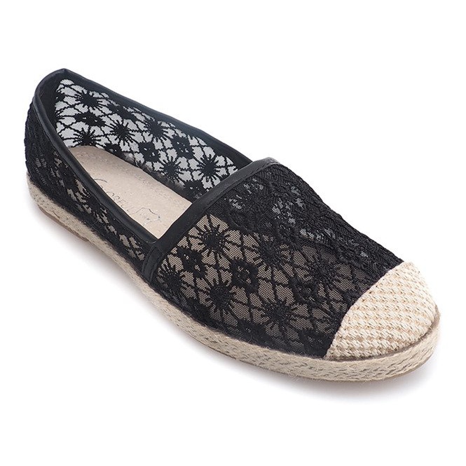 Balerinki Espadryle YBS136 Czarny czarne 1