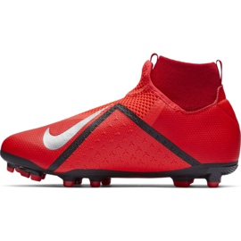 Buty piłkarskie Nike Phantom Vsn Academy Df FG/MG Jr AO3287-600 czerwone czerwone 2