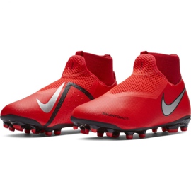 Buty piłkarskie Nike Phantom Vsn Academy Df FG/MG Jr AO3287-600 czerwone czerwone 3