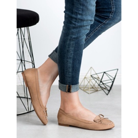 Small Swan Ciemnobeżowe Mokasyny Z Kokardką beżowy 1