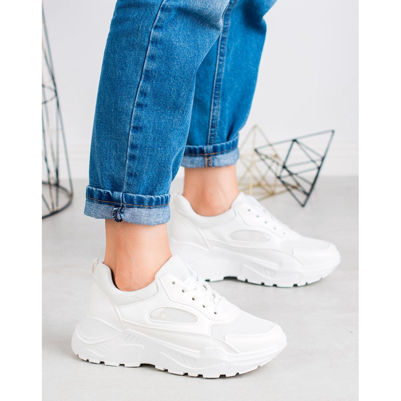 SHELOVET Modne Sneakersy białe 1