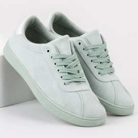 Ideal Shoes Miętowe Sznurowane Obuwie zielone 1