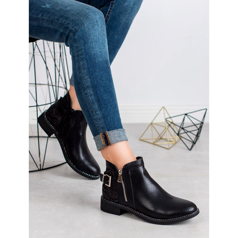 Bestelle Czarne Botki Snake Print 1