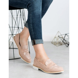 Bestelle Różowe Mokasyny Snake Print 2