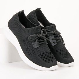 Ideal Shoes Tekstylne Obuwie Sportowe czarne 3