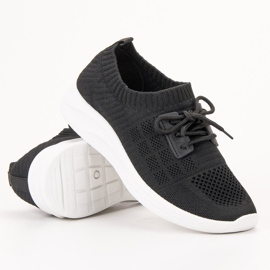 Ideal Shoes Tekstylne Obuwie Sportowe czarne 4