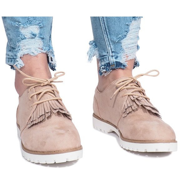 Beżowe mokasyny z frędzlami Crushing Hard beżowy 1