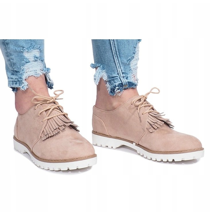 Beżowe mokasyny z frędzlami Crushing Hard beżowy 2