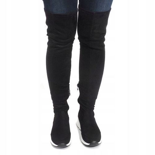 Kozaki Z Białą Podeszwą 6680-PG Czarny czarne 2