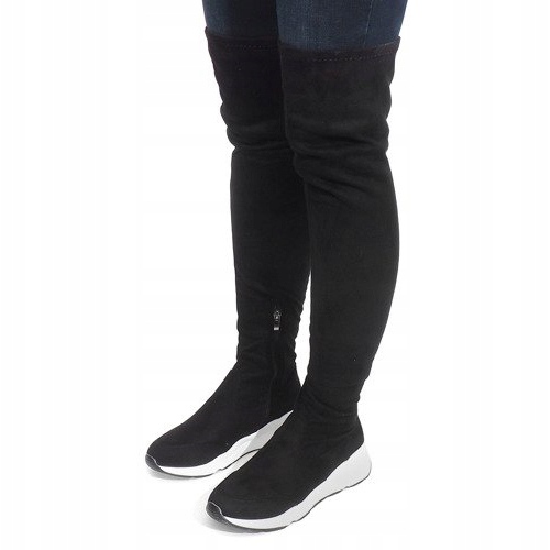 Kozaki Z Białą Podeszwą 6680-PG Czarny czarne 1