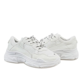 Białe modne obuwie sportowe D1901-3 3