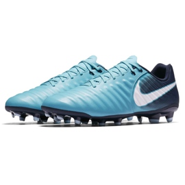 Buty piłkarskie Nike Tiempo Ligera Iv Fg M 897744-414 niebieskie 3