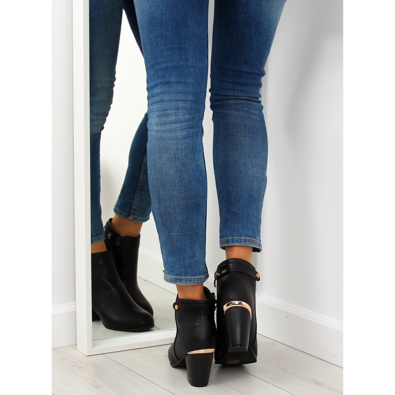 Botki na obcasie czarne F167 Black 1