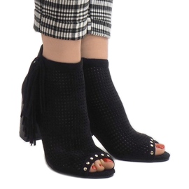 Czarne ażurowe botki boho AF-9 2