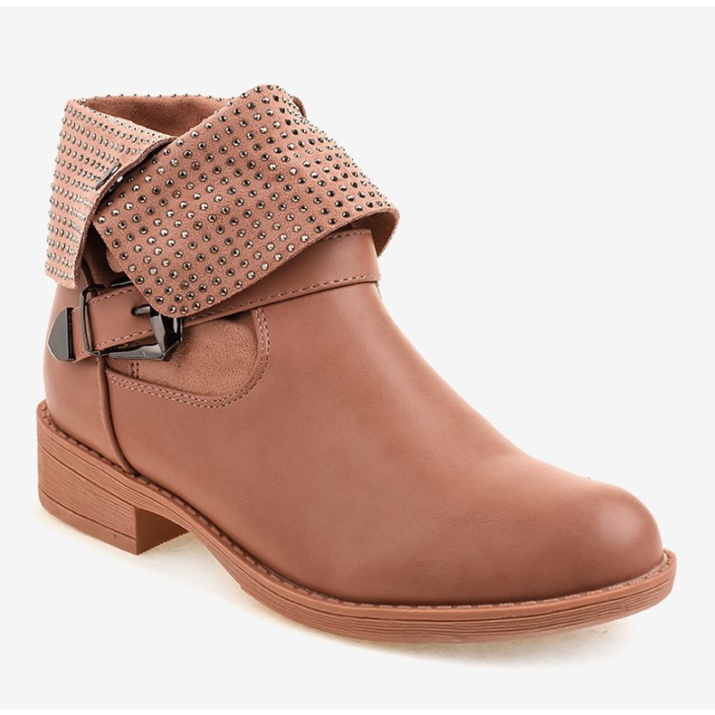 Różowe botki z klamrą i ćwiekami GG-43P 1