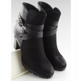 Botki na obcasie czarne 8287 Black 2