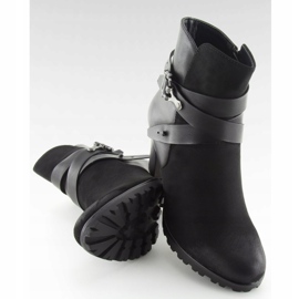 Botki na obcasie czarne 8287 Black 1