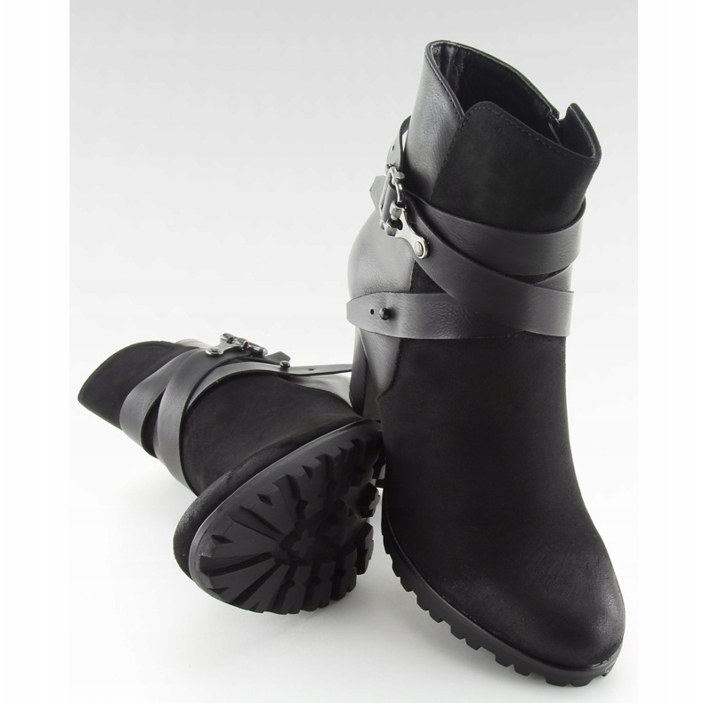 Botki na obcasie czarne 8287 Black 1