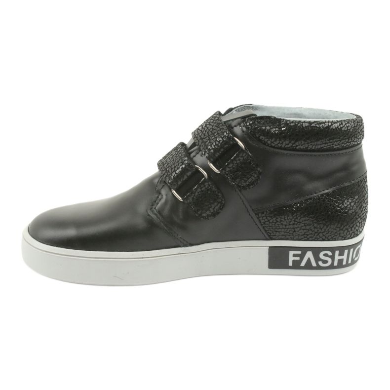 Mazurek Trzewiki dziecięce skórzane na rzepy czarne 2