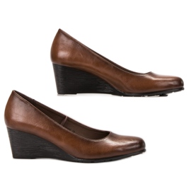 Vinceza Brązowe Czółenka Na Koturnie 1