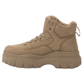 Kylie Sznurowane Obuwie Na Platformie brązowe 2