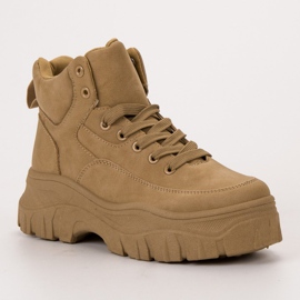 Kylie Sznurowane Obuwie Na Platformie brązowe 1