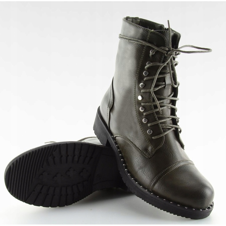 Botki glany z ćwiekami zielone B0-193 Green 1