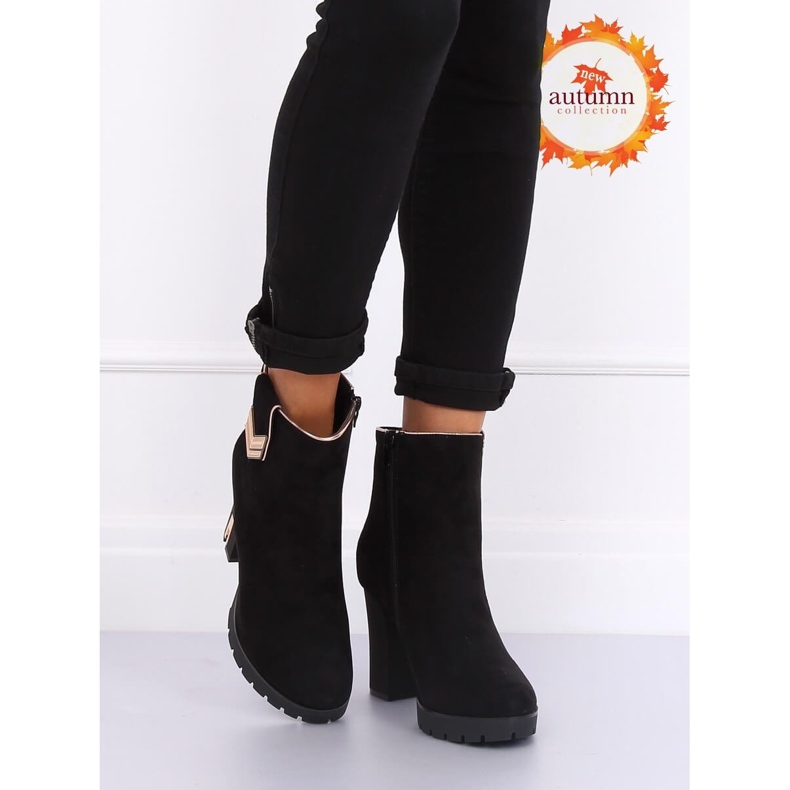 Botki na obcasie czarne M319 Black 1