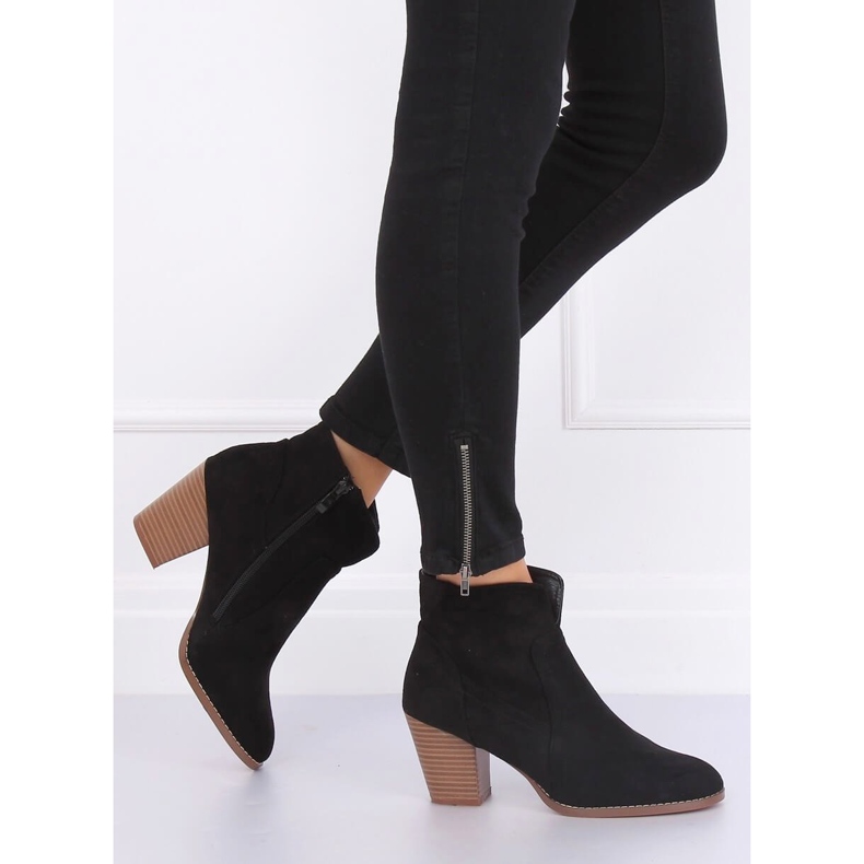 Botki na obcasie czarne YL96006 Black 2