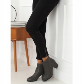 Botki klasyczne na obcasie szare 77-71 Grey 2