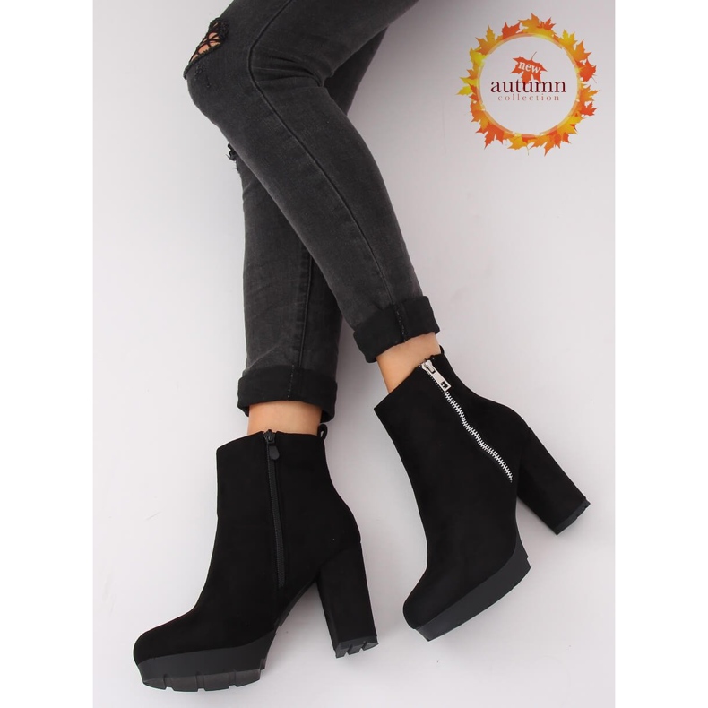 Botki na słupku czarne 0-282 Black 1