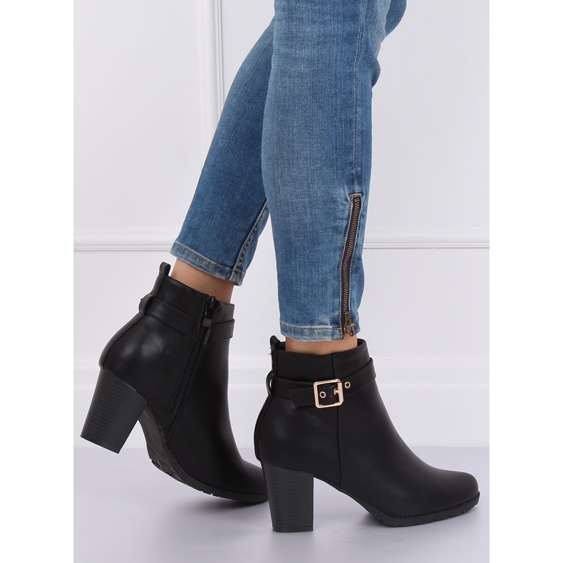 Botki na obcasie czarne F169 Black 1