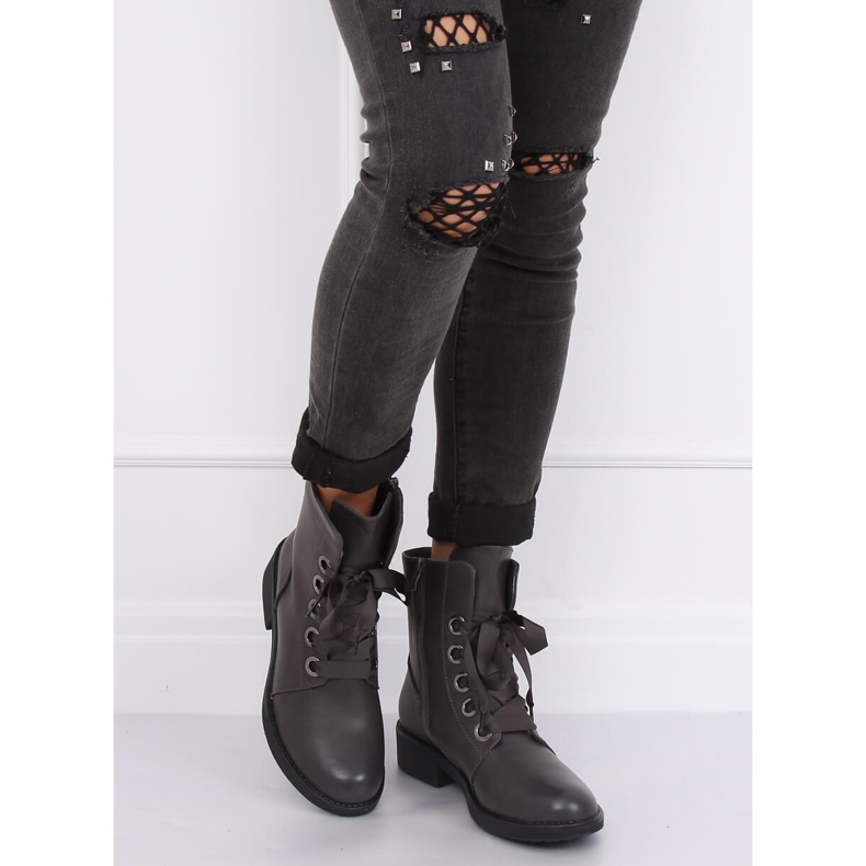 Botki sznurowane workery szare ZX2805 Grey 2