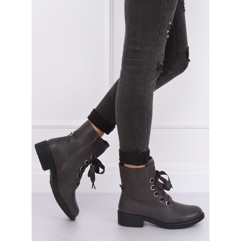 Botki sznurowane workery szare ZX2805 Grey 1