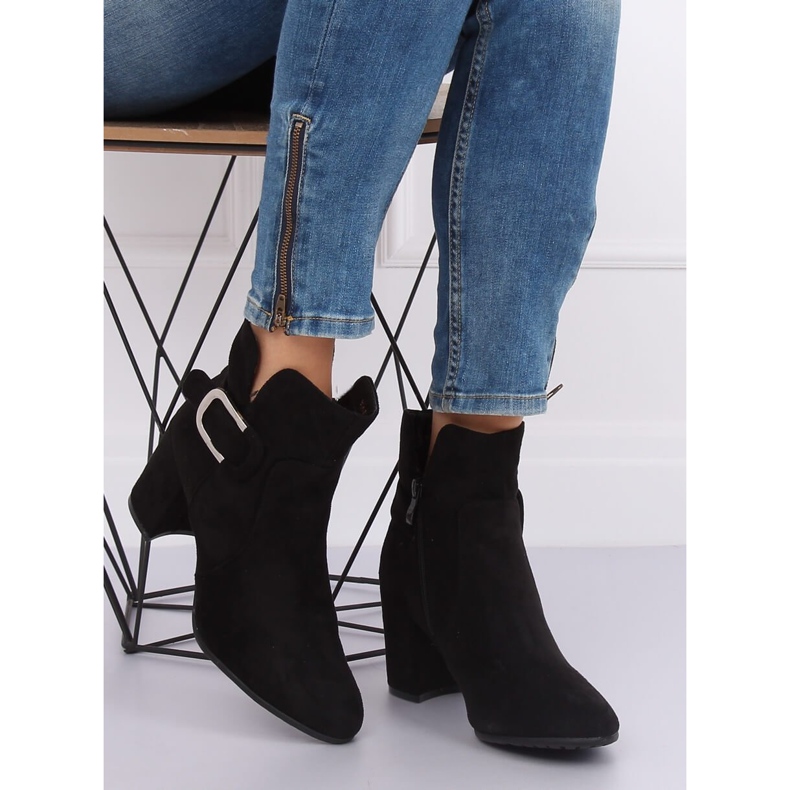 Botki na obcasie czarne YL53 Black 2