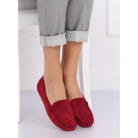 Mokasyny damskie bordowe R812-1 Wine czerwone 2