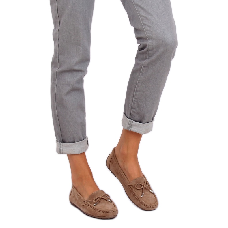 Mokasyny damskie beżowe R812 Khaki brązowe wielokolorowe 2