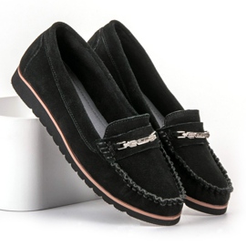 Filippo Wygodne Skórzane Mokasyny czarne 1