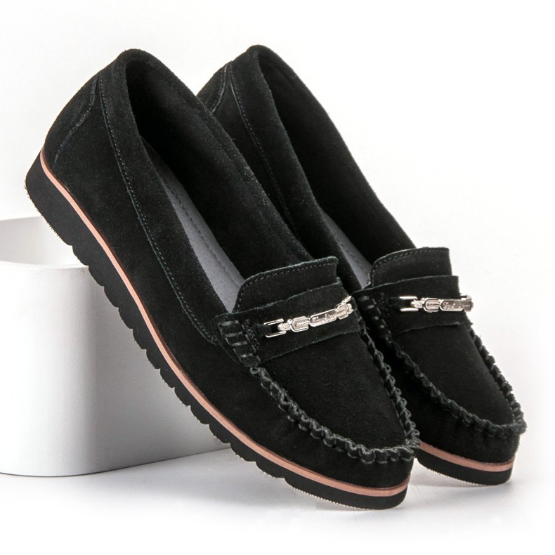 Filippo Wygodne Skórzane Mokasyny czarne 1