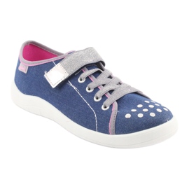 Befado obuwie dziecięce 251Q109 niebieskie różowe szare 1