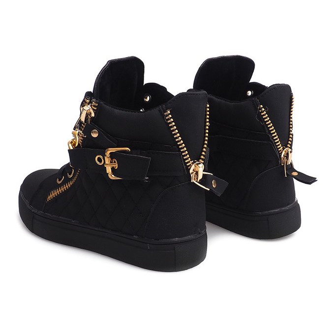 Wysokie Trampki Pikowane R-35 Czarny czarne 2