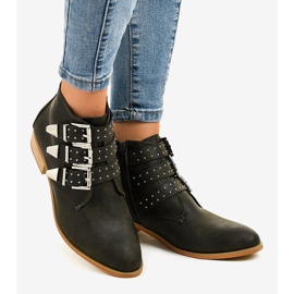 Zielone botki z klamrą na suwak A-263 2