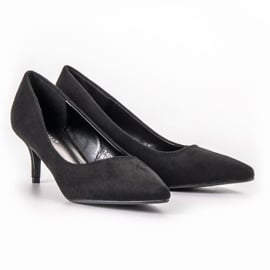 Ideal Shoes Wygodne Czółenka Na Szpilce czarne 4