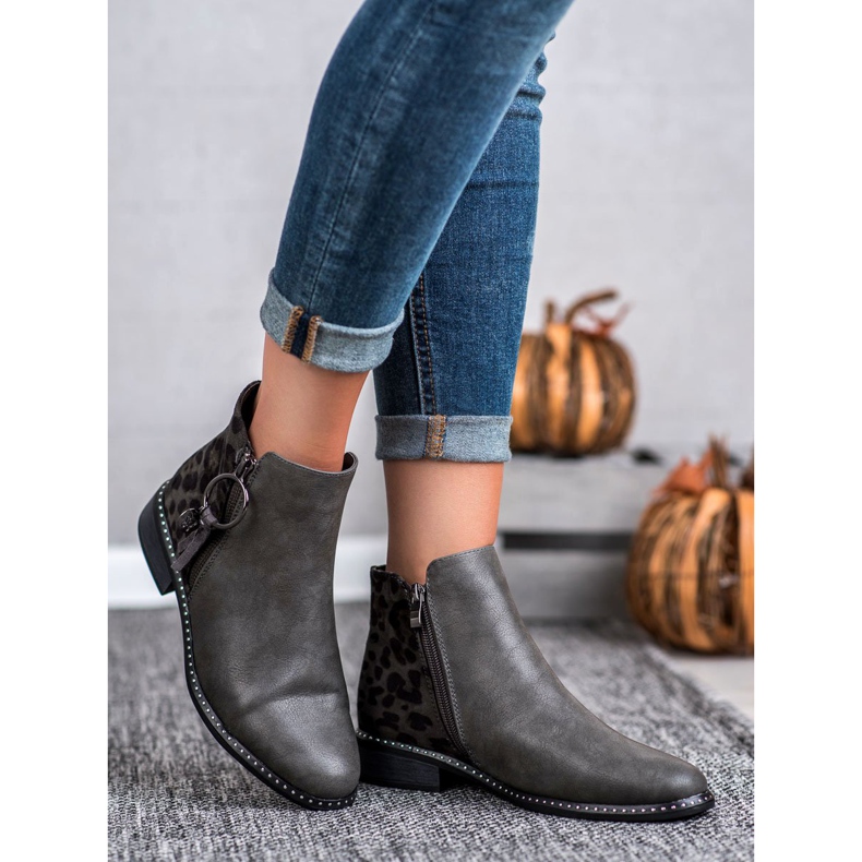 Filippo Stylowe Botki Na Suwak szare 2