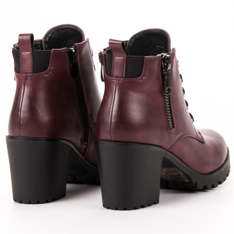 Vinceza Niskie Botki Na Słupku czerwone 1