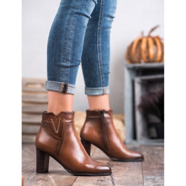 Vinceza Brązowe Botki Na Słupku 1