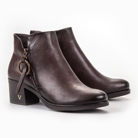 Vinceza Brązowe Botki Na Słupku 1